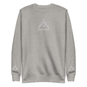 Mountain Massif Summit Premium Sweatshirt – white, embroidered, unisex